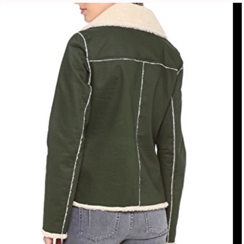 Rebecca Minkoff Sherpa Green Quinn Bomber Jacket NWOT - Picture 3 of 11